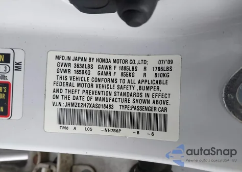 2010 Honda Insight Ex from USA, damaged, VIN JHMZE2H7XAS018483